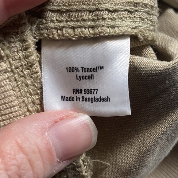 St John's Bay Wide Leg Crop Pants Women's Size 1X Pull On Tencel Beige Biscotti - Picture 4 of 7